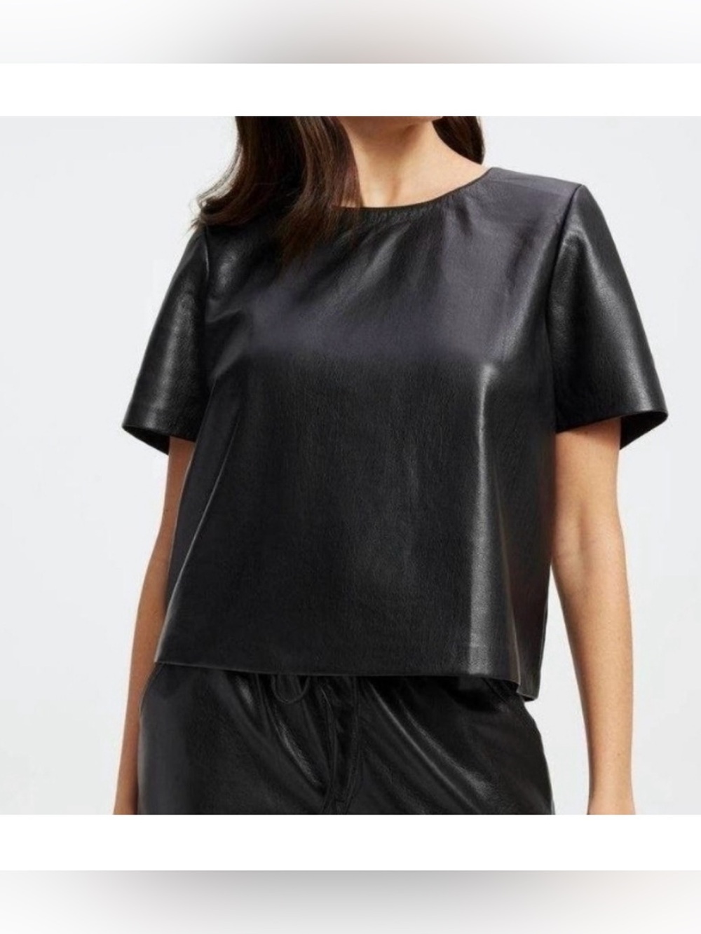 Good American Faux Leather Top